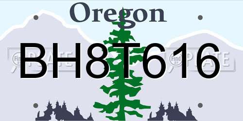 BH8T616 Oregon License Plate