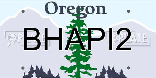 BHAPI2 Oregon License Plate