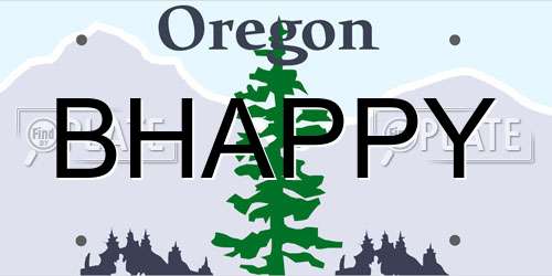 BHAPPY Oregon License Plate