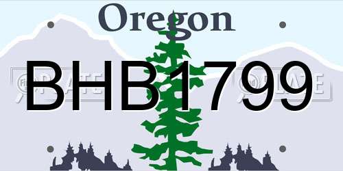 BHB1799 Oregon License Plate