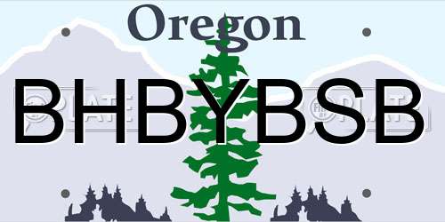 BHBYBSB Oregon License Plate