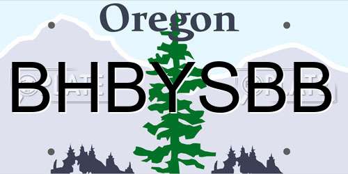 BHBYSBB Oregon License Plate