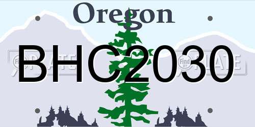 BHC2030 Oregon License Plate