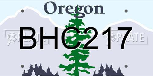 BHC217 Oregon License Plate