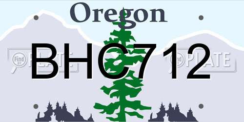 BHC712 Oregon License Plate