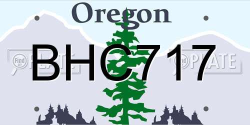 BHC717 Oregon License Plate