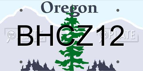 BHCZ12 Oregon License Plate