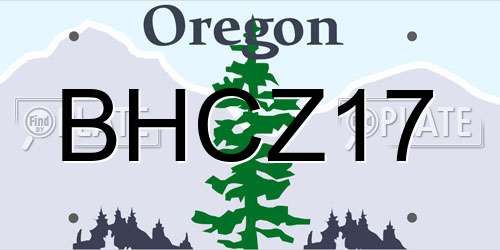 BHCZ17 Oregon License Plate