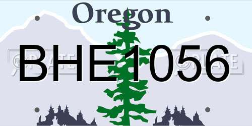 BHE1056 Oregon License Plate