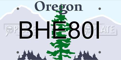BHE80I Oregon License Plate
