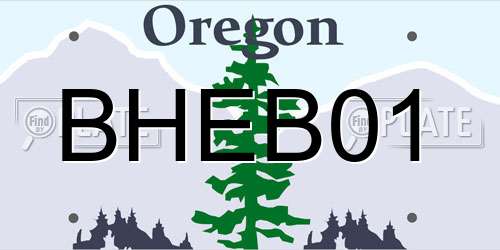 BHEB01 Oregon License Plate