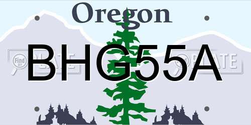 BHG55A Oregon License Plate