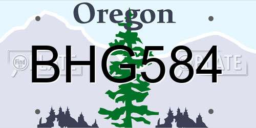 BHG584 Oregon License Plate