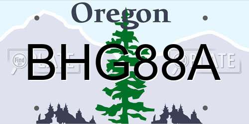 BHG88A Oregon License Plate