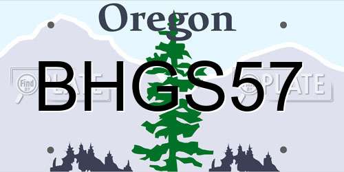BHGS57 Oregon License Plate