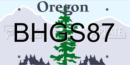 BHGS87 Oregon License Plate