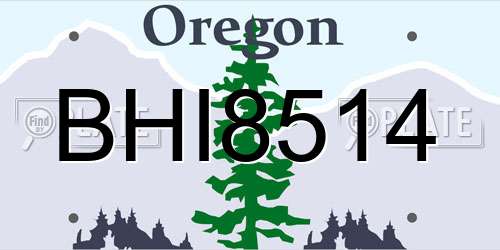 BHI8514 Oregon License Plate