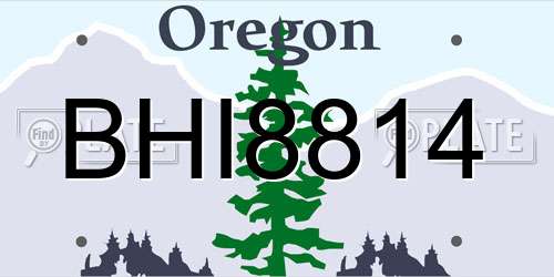 BHI8814 Oregon License Plate