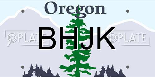 BHJK Oregon License Plate