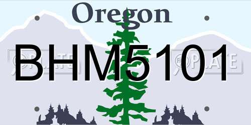 BHM5101 Oregon License Plate