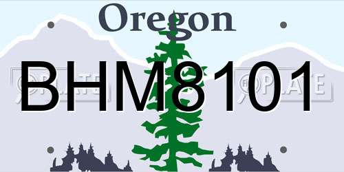 BHM8101 Oregon License Plate