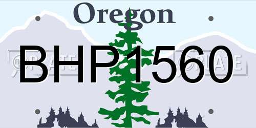 BHP1560 Oregon License Plate