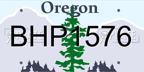 BHP1576 Oregon License Plate