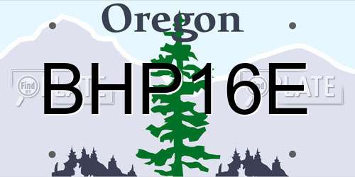 BHP16E Oregon License Plate