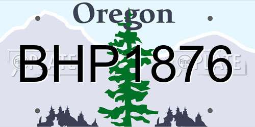 BHP1876 Oregon License Plate
