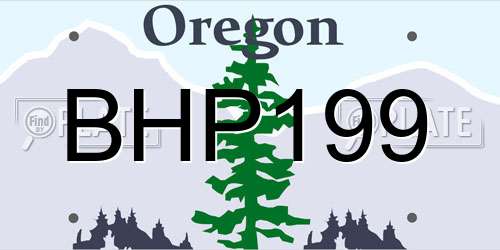 BHP199 Oregon License Plate