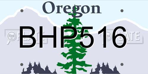 BHP516 Oregon License Plate