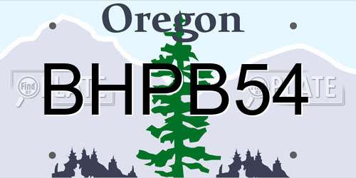 BHPB54 Oregon License Plate
