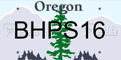 BHPS16 Oregon License Plate