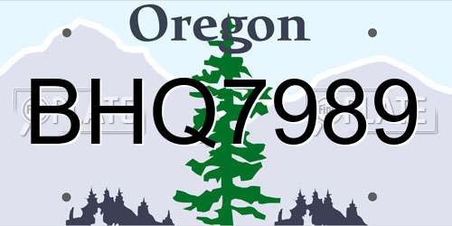 BHQ7989 Oregon License Plate