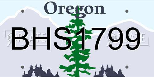 BHS1799 Oregon License Plate