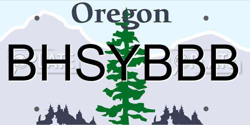 BHSYBBB Oregon License Plate