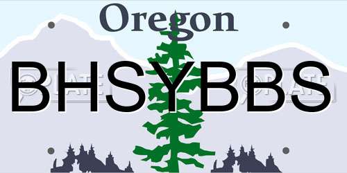 BHSYBBS Oregon License Plate