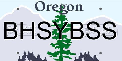 BHSYBSS Oregon License Plate