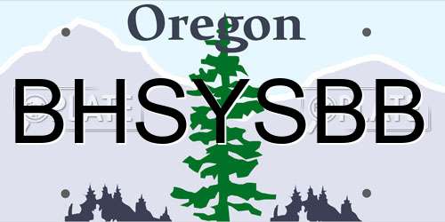 BHSYSBB Oregon License Plate