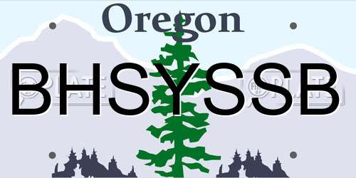 BHSYSSB Oregon License Plate