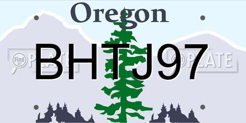 BHTJ97 Oregon License Plate