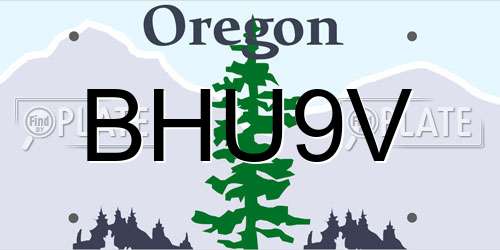BHU9V Oregon License Plate