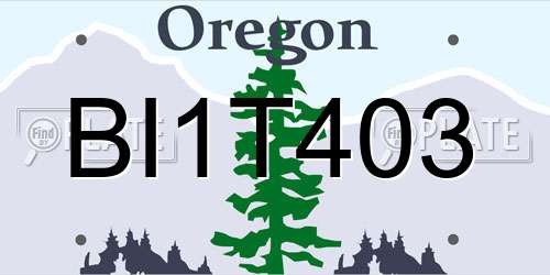 BI1T403 Oregon License Plate
