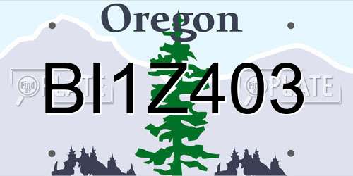 BI1Z403 Oregon License Plate