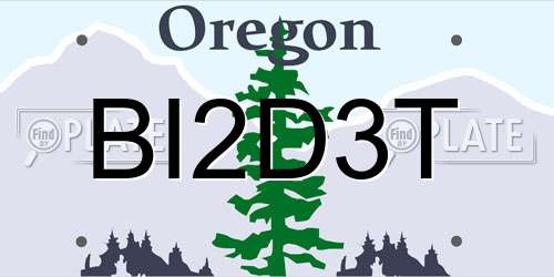 BI2D3T Oregon License Plate