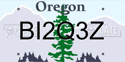 BI2Q3Z Oregon License Plate