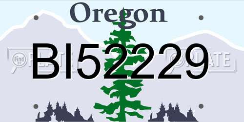BI52229 Oregon License Plate