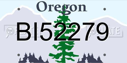 BI52279 Oregon License Plate
