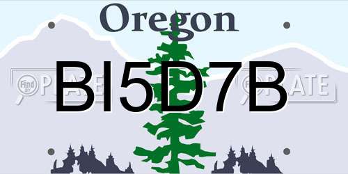 BI5D7B Oregon License Plate