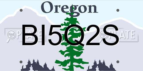 BI5Q2S Oregon License Plate